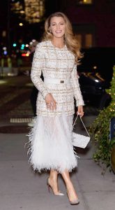 Blake Lively in a White Skirt