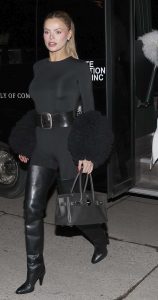 Brooks Nader in a Black Over The Knee Boots