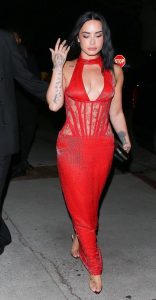 Demi Lovato in a Red Dress