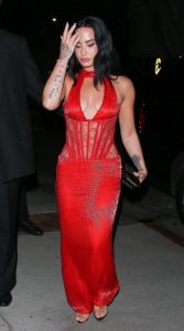 Demi Lovato in a Red Dress