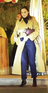 Gal Gadot in a Yellow Trench Coat