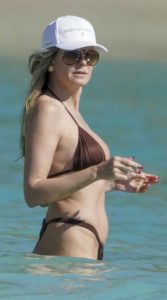 Heidi Klum in a Brown Bikini