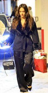 Jessica Alba in a Black Ensemble