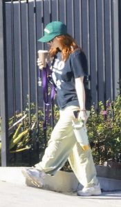 Joey King in a Green Cap