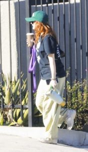 Joey King in a Green Cap