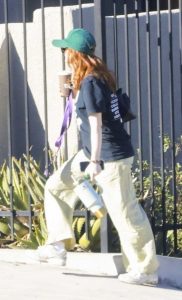 Joey King in a Green Cap