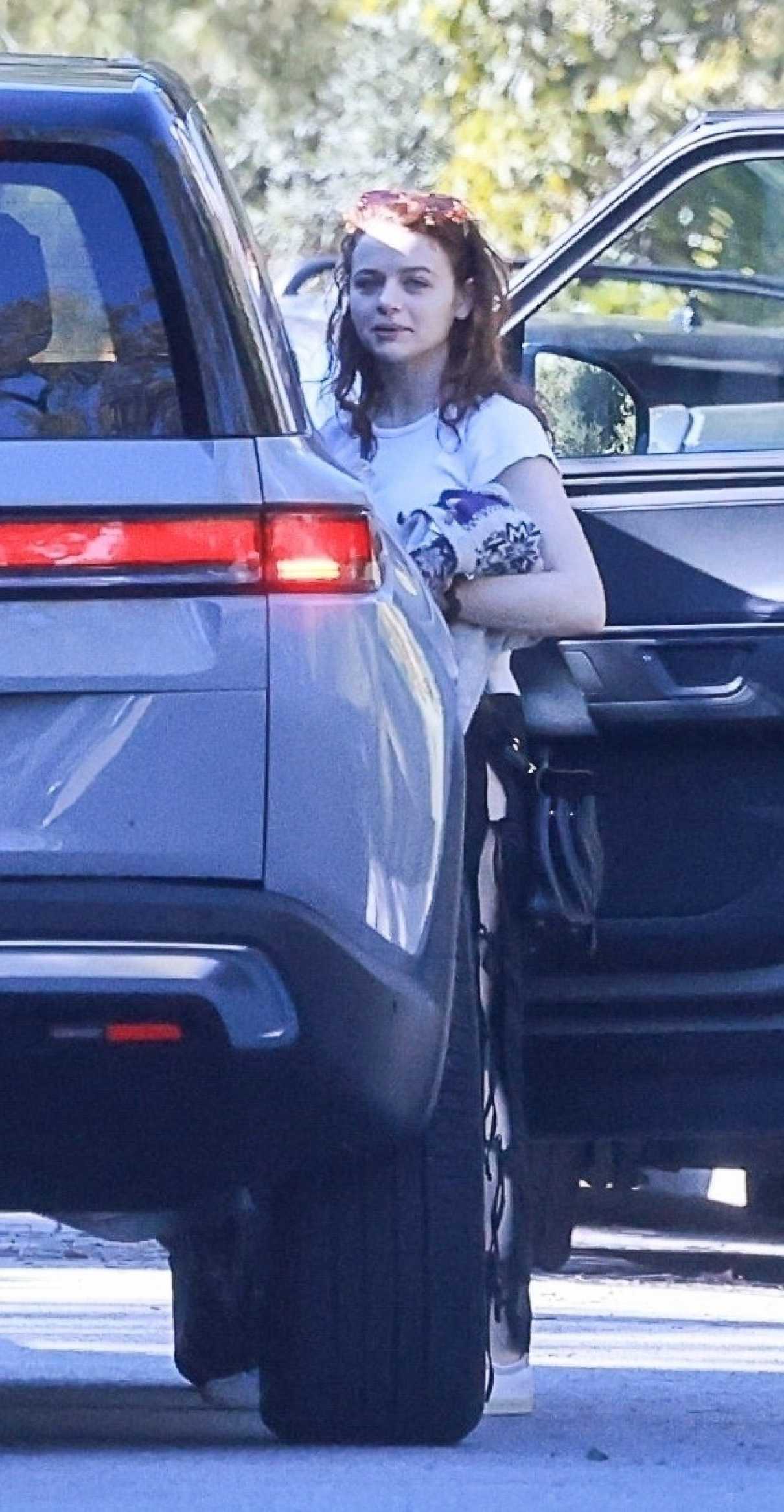 Joey King in a White Tee