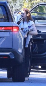 Joey King in a White Tee