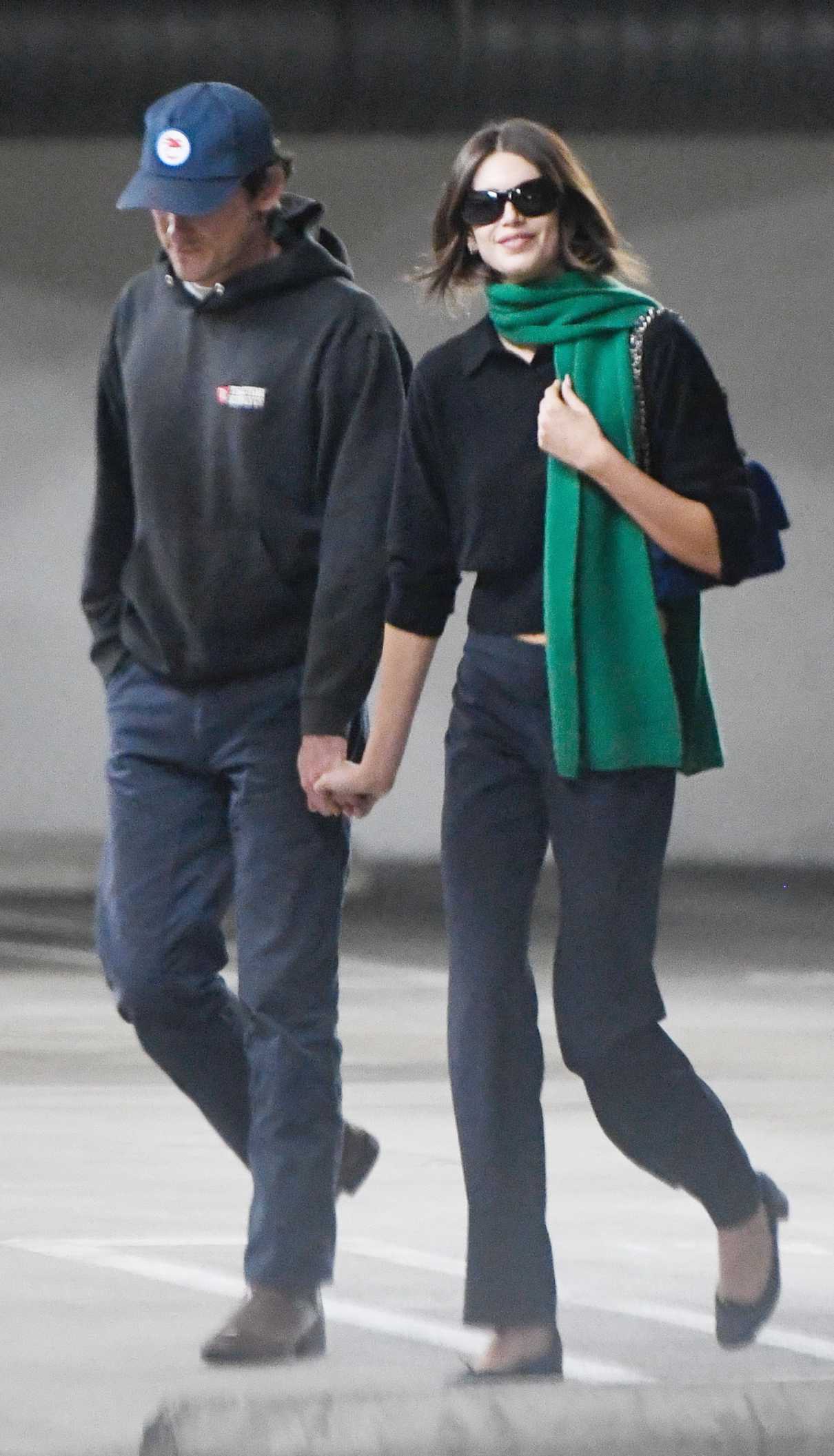 Kaia Gerber in a Black Polo