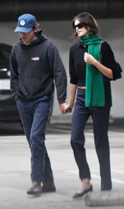 Kaia Gerber in a Black Polo