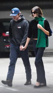 Kaia Gerber in a Black Polo