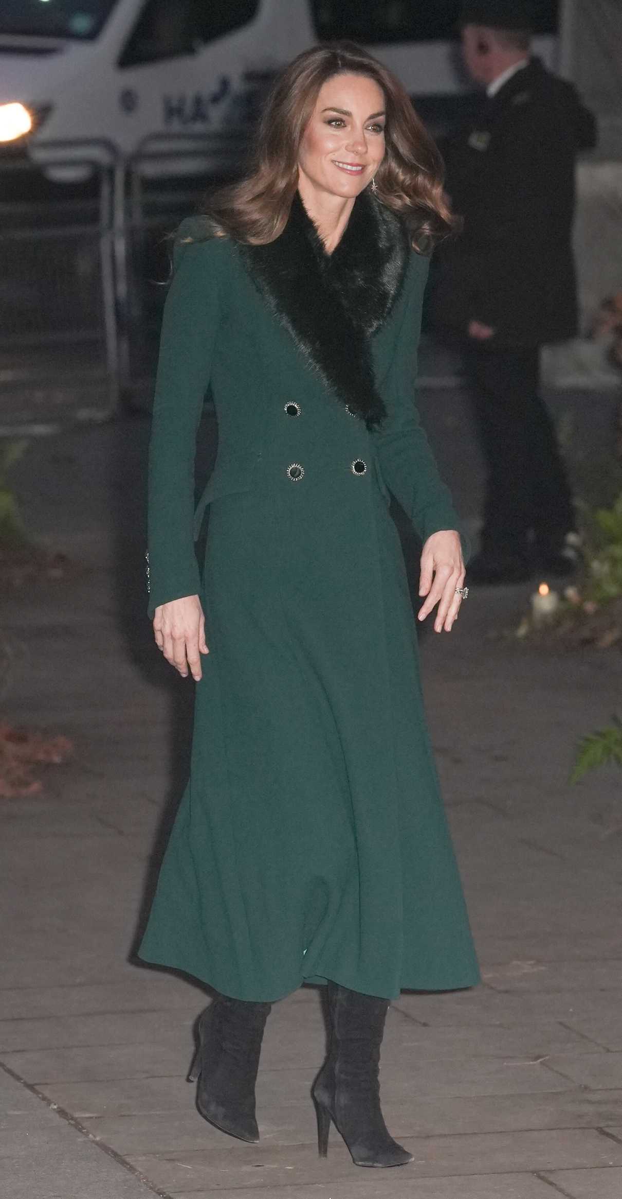 Kate Middleton in a Green Coat