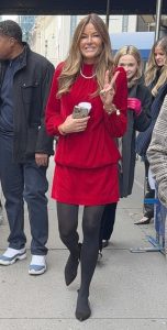 Kelly Bensimon in a Red Dress