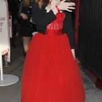 Kiernan Shipka in a Red Dress Exits Seth MacFarlane’s Holiday Party in Hollywood 12/13/2025