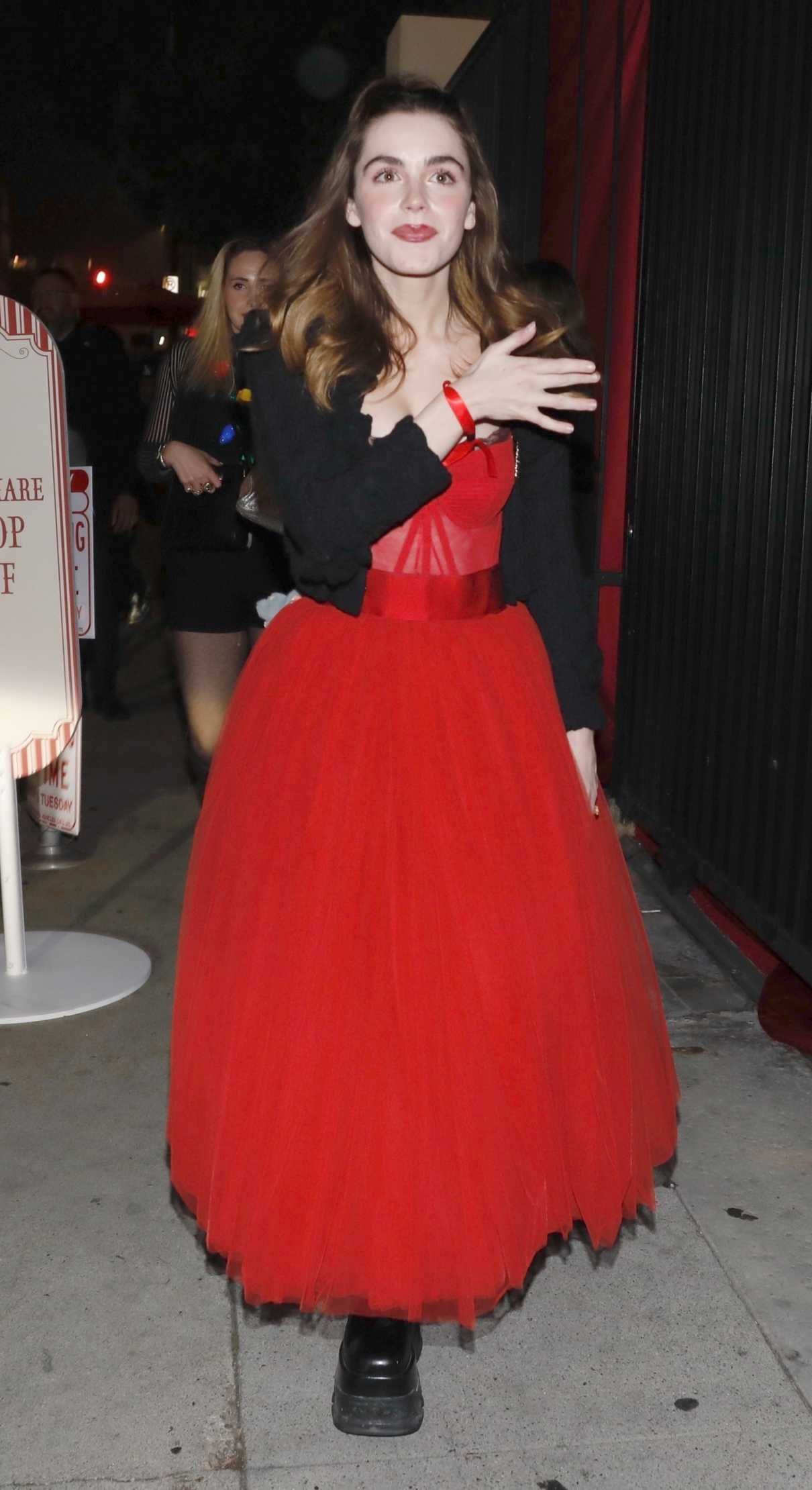 Kiernan Shipka in a Red Dress