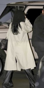 Kylie Jenner in a Beige Trench Coat