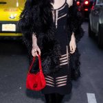 Lily Collins in a Black Fur Coat Was Seen Outside a Taping of The Tonight Show Starring Jimmy Fallon in New York City 12/09/2025