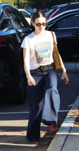 Lucy Hale in a White Tee