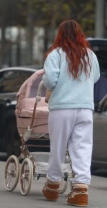 Millie Bobby Brown in a White Sweatpants