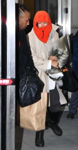 Zendaya in an Orange Hood