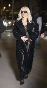 Christina Aguilera in a Black Coat