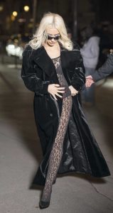 Christina Aguilera in a Black Coat
