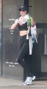 Dakota Johnson in a Black Workout Ensemble