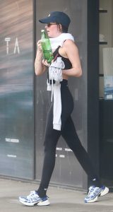 Dakota Johnson in a Black Workout Ensemble
