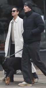 Dua Lipa in a Beige Trench Coat