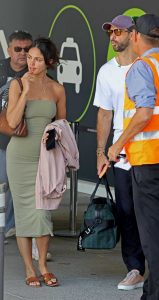 Eiza Gonzalez in an Olive Dress