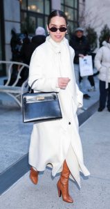 Emilia Clarke in a White Coat