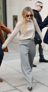Hilary Duff in a Grey Pants