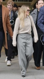 Hilary Duff in a Grey Pants