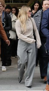 Hilary Duff in a Grey Pants