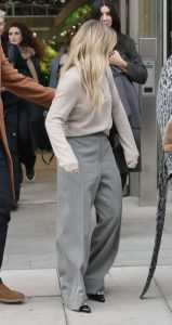 Hilary Duff in a Grey Pants