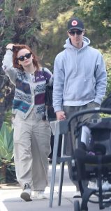 Joey King in a Beige Pants