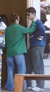 Joey King in a Green Jacket