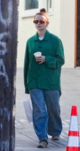 Joey King in a Green Jacket