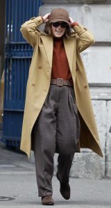 Keira Knightley in a Yellow Coat