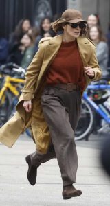 Keira Knightley in a Yellow Coat