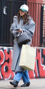 Eiza Gonzalez in a Grey Coat