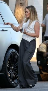 Hilary Duff in a White Blouse