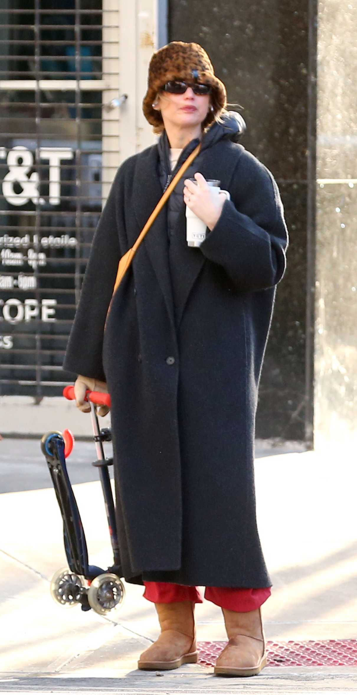 Jennifer Lawrence in a Black Coat