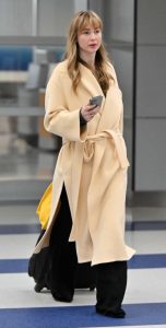 Jennifer Lawrence in a Yellow Coat