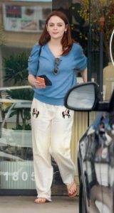 Joey King in a Beige Pants