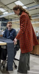 Kate Middleton in a Red Patterned Coat