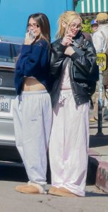 Madison Beer in a Grey Sweatpants