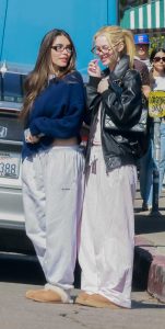 Madison Beer in a Grey Sweatpants