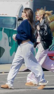 Madison Beer in a Grey Sweatpants