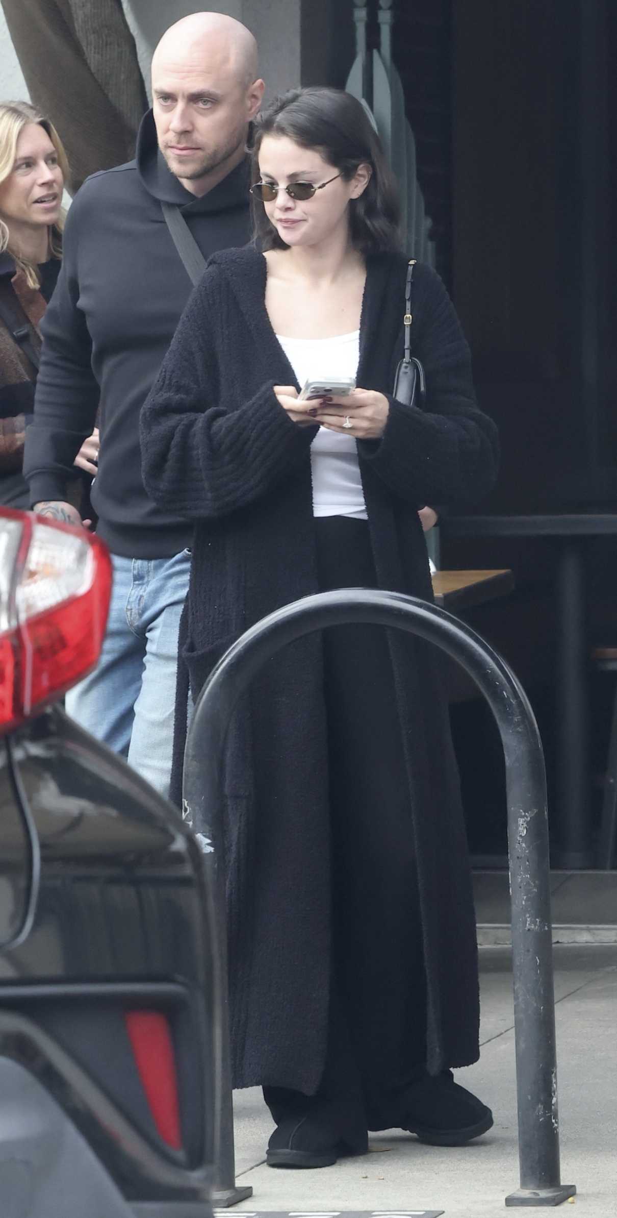 Selena Gomez in a Black Cardigan